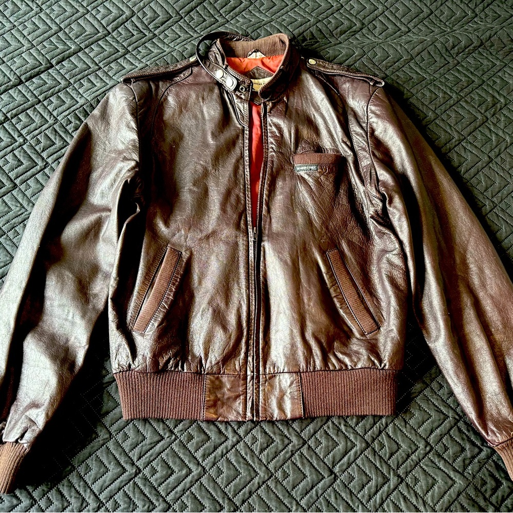 1970s Leather Members Only Jacket